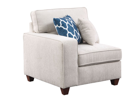 Rene - Sectional Sofa With Ottoman - Beige