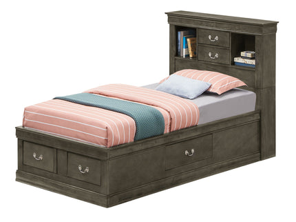 Traditional Style Bookcase Storage Bed