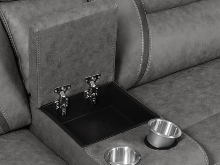 Barton - Upholstered Power Reclining Sectional Sofa - Gray