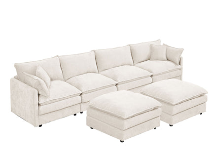 Modular U Shaped Sectional Sofa, 4 Seater Comfy Cloud Couch