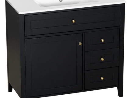 Bathroom Vanity With Sink, Cabinet With 3 Drawers And Adjustable Shelf
