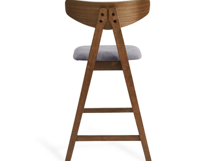 Mid Century Modern Counter Stool With V Shape Frame And Upholstered Seating