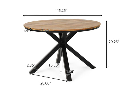 Outdoor Dining Table - Teak / Black