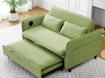 Modern Fabric Multi-Functional Sofa Bed With Adjustable Armrests And Backrests