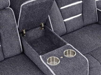 Austin - Recliner With Storage Arms - Gray