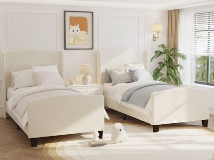 Platform Bed Frame With Tall Headboard And High Footboard