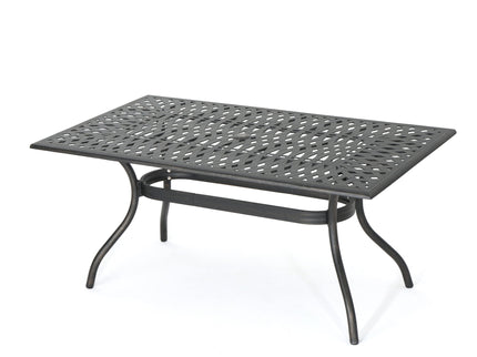 Enchantia - Outdoor Rectangular Dining Table With Weave Tabletop And Flared Legs - Copper