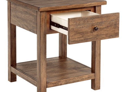 Castleton - 1 Drawer Wood End Table With Shelf