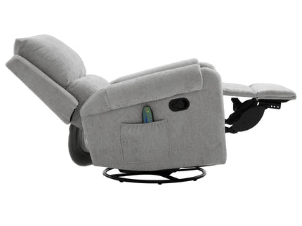 Manual Recliner Massage Chair With Swivel Rocker, 8 Massage Modes, Side Storage Pocket