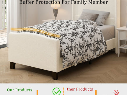 Platform Bed Frame With Tall Headboard And High Footboard
