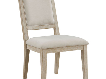 Rodota - 5 Piece Round Dining Table Set With Upholstered Chairs - White Washed
