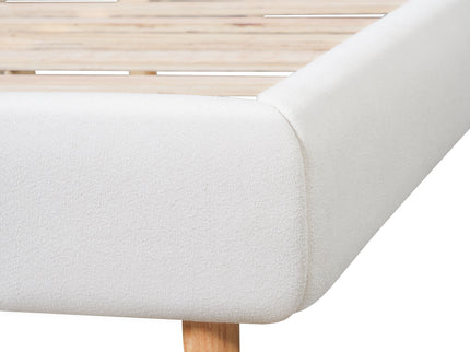 Modern Upholstered Bed Frame With Wingback Headboard