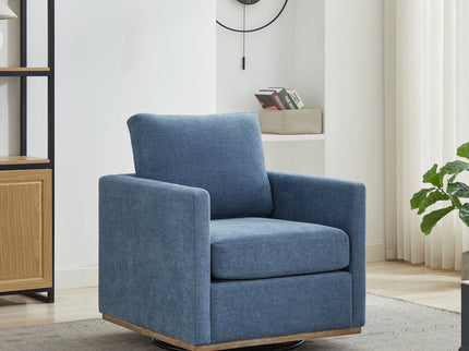 Modern Square Upholstered Swivel Accent Chair With Metal Base