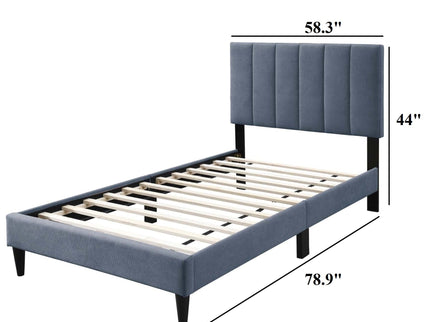 Bed With Channel Tufted Adjustable Headboard