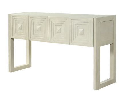 Geometric Carved Console Table With 3 Soft Close Drawers