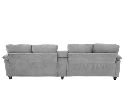 Modern U - Shaped Sectional Sofa With Storage Ottomans, USB Ports, And Cup Holders