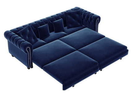 3 In 1 Convertible Sleeper Sofa Bed With Movable Ottoman