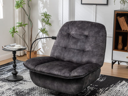 Modern Swivel Gliding Recliner Chair With Rocking Function And Phone Holder, Large Comfortable