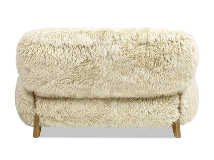 Enchante - Sheepskin Accent Loveseat - Taupe / Natural