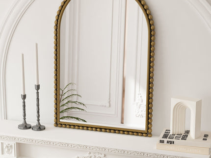 Vintage Iron Art Arch Mirror, Wall Hanging Or Table Display