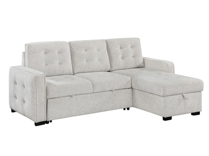 Gustavo - Sofa, Pull Out Bed, Storage Chaise, USB And Cup Holders - Beige