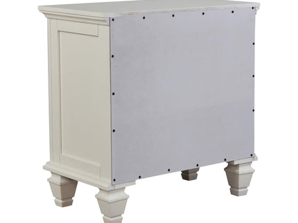 Cottage 3 Drawer Nightstand With Pull Out Tray - Cream White