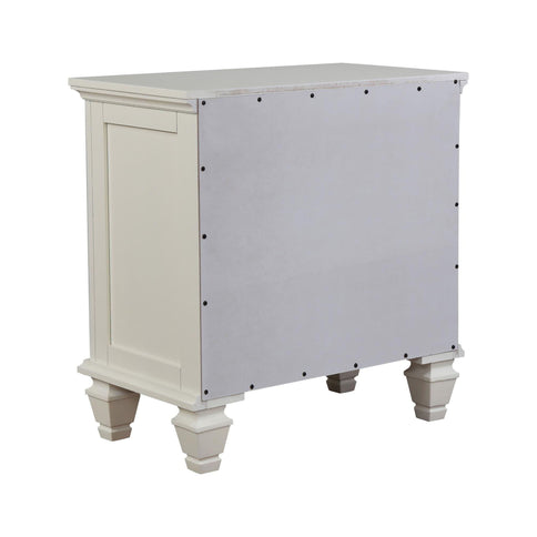 Cottage 3 Drawer Nightstand With Pull Out Tray - Cream White