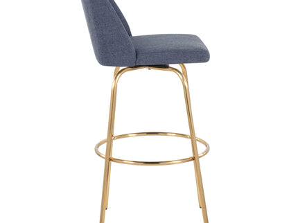 Toriano - Contemporary Fixed Height Barstool With Swivel With Round Footrest (Set of 2)