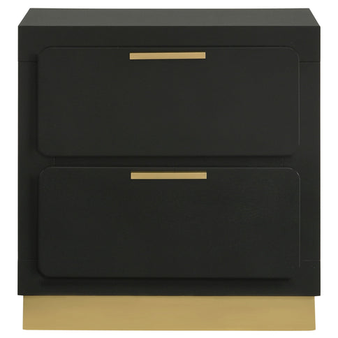 Modern Luxury Nightstand With 2 Drawer Storage