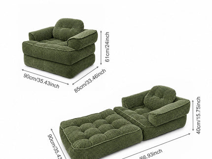 Convertible 2 In 1 Armrest Sofa For Bedroom