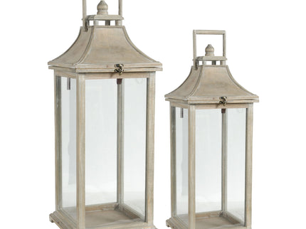 Candle Lantern Decorative, Hurricane Lantern Holder Decor For Indoor Outdoor, Home Garden Wedding - Ivory