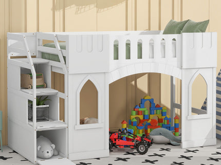 Loft Bed With Storage Staircase And Windows