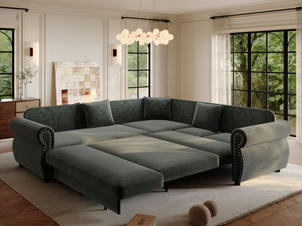L-Shaped Sofa Couch With Pull-Out Bed