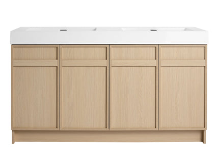 Freestanding Bathroom Vanity With Resin Sink & Soft Close Cabinet Doors