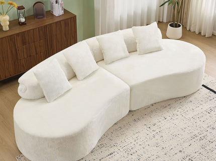 Modern Curved Sofa With Pillows