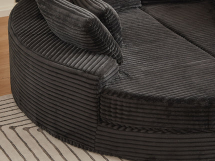 Round Oversized Sofa Bed With 5 Throw Pillows