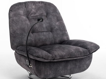 Modern Swivel Gliding Recliner Chair With Rocking Function And Phone Holder, Large Comfortable