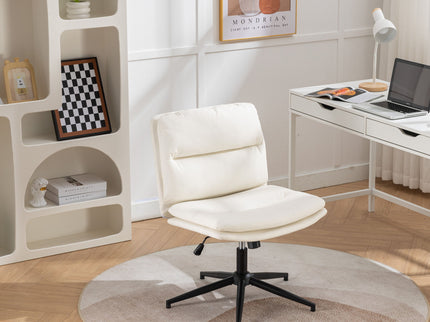 Bizerte - Adjustable Swivel Criss-Cross Chair, Wide Seat / Office Chair / Vanity Chair - White