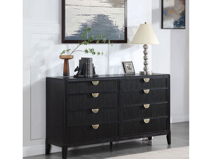 Mason - 8 Drawer Dresser With Fluted Design - Black