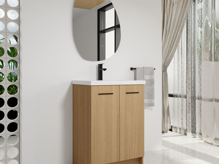 Floating Bathroom Vanity With Sink, Wall Mounted Double Door Storage