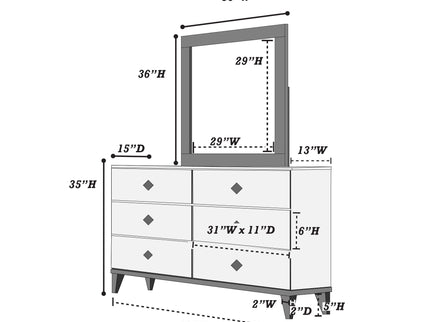 Design Dresser With 6 Drawers