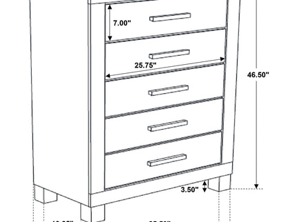 Greely - 5 Piece King Storage Bedroom Set Includes Bed, Nightstand, Dresser, Mirror & Chest - Rustic Brown