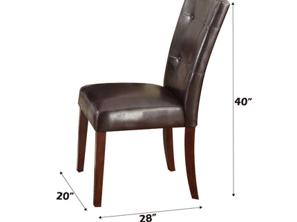 Britney - Synthetic Leather Side Chair (Set of 2) - Brown / Walnut