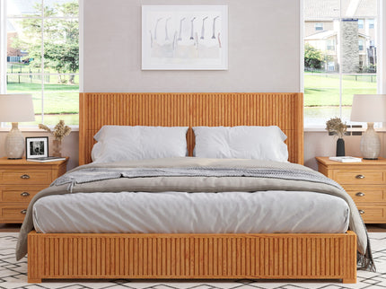 Platform Bed Frame With Headboard, Floor Standing Design