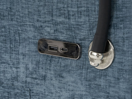 Pull-Out Sleeper Sofa With Reversible Backrest Cushion, Side Pockets, 2 USB Ports And A Phone Holder For Living Room