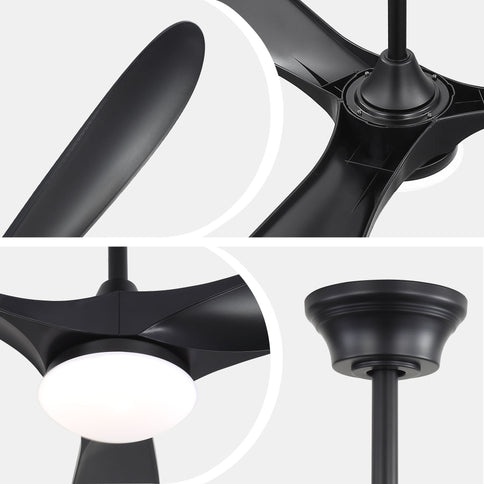 Smart Ceiling Fan With Lights, 3 Blades, Reversible Quiet DC Motor For Indoor