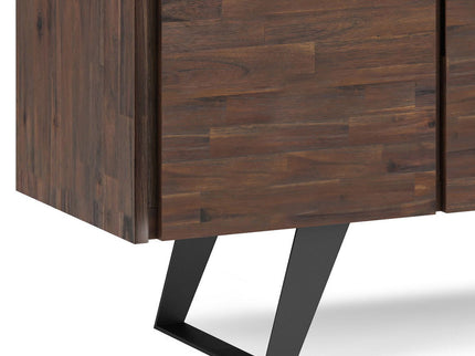 Lowry - Large 4 Door Sideboard Buffet - Distressed Charcoal Brown