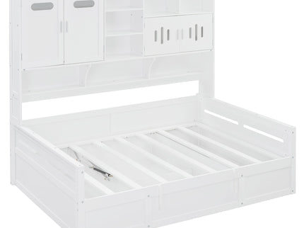 Daybed With All-In-One Cabinet And Shelf