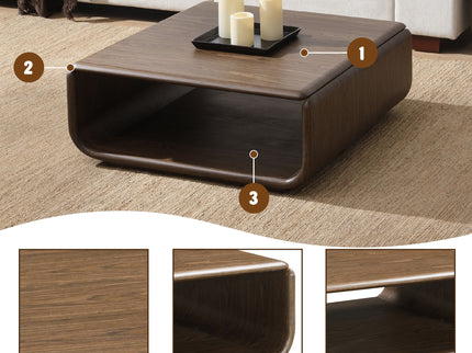 Lanza - Coffee Table With Open Shelf Storage - Dark Walnut