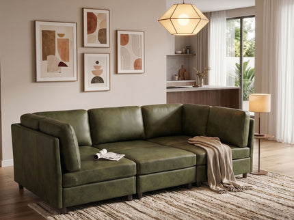 Upholstered Modular Sectional With Custom Configuration And Removable Cushions